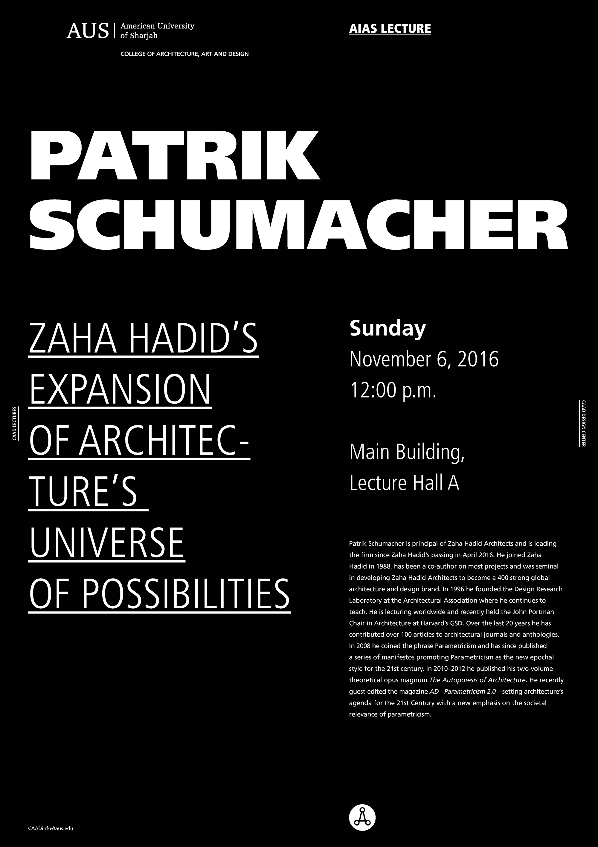 Patrik Schumacher | American University of Sharjah